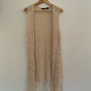 Vintage fringe crochet vest